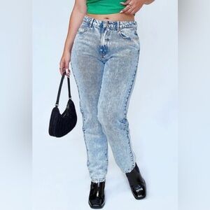 Princess Polly Zaiden Straight Leg Jeans — NWT — Light Acid Wash — Size 0